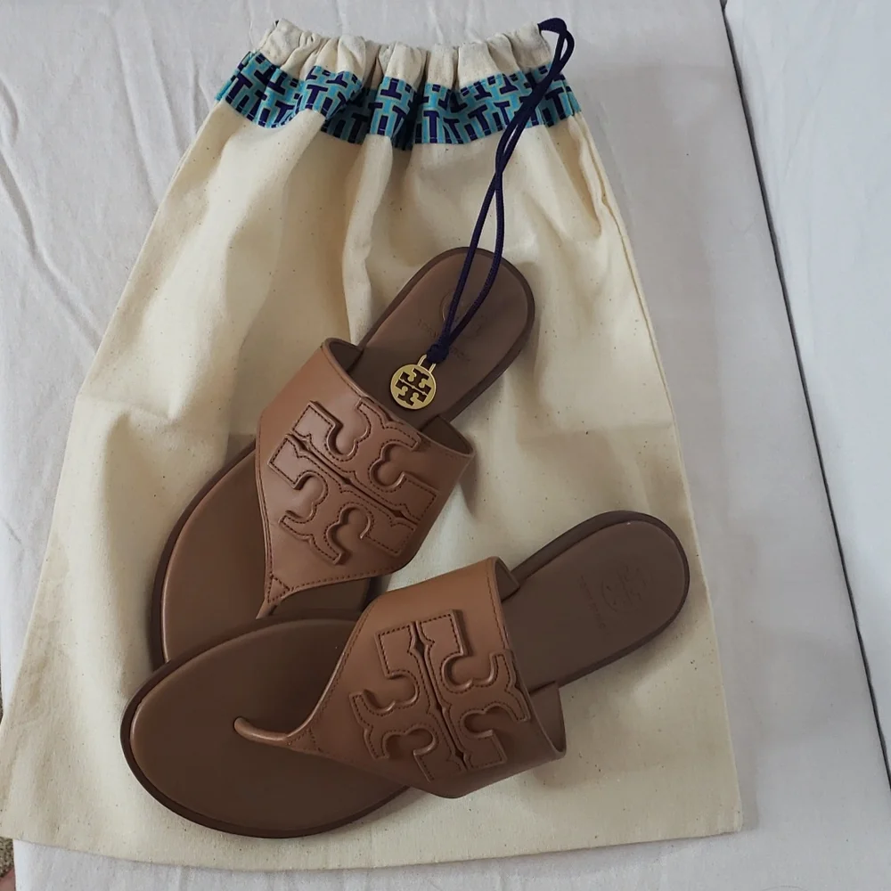 Tory Burch Weston Full Logo Thong Sandal - Picture 7 of 9